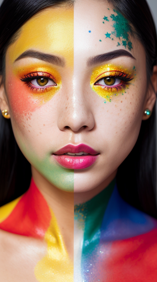 00049-2973469132-beautiful asian lady, freckles, brilliant glitter makeup, (red and blue and yellow and green and vitiligo skin_ 1.5), perfect se.png